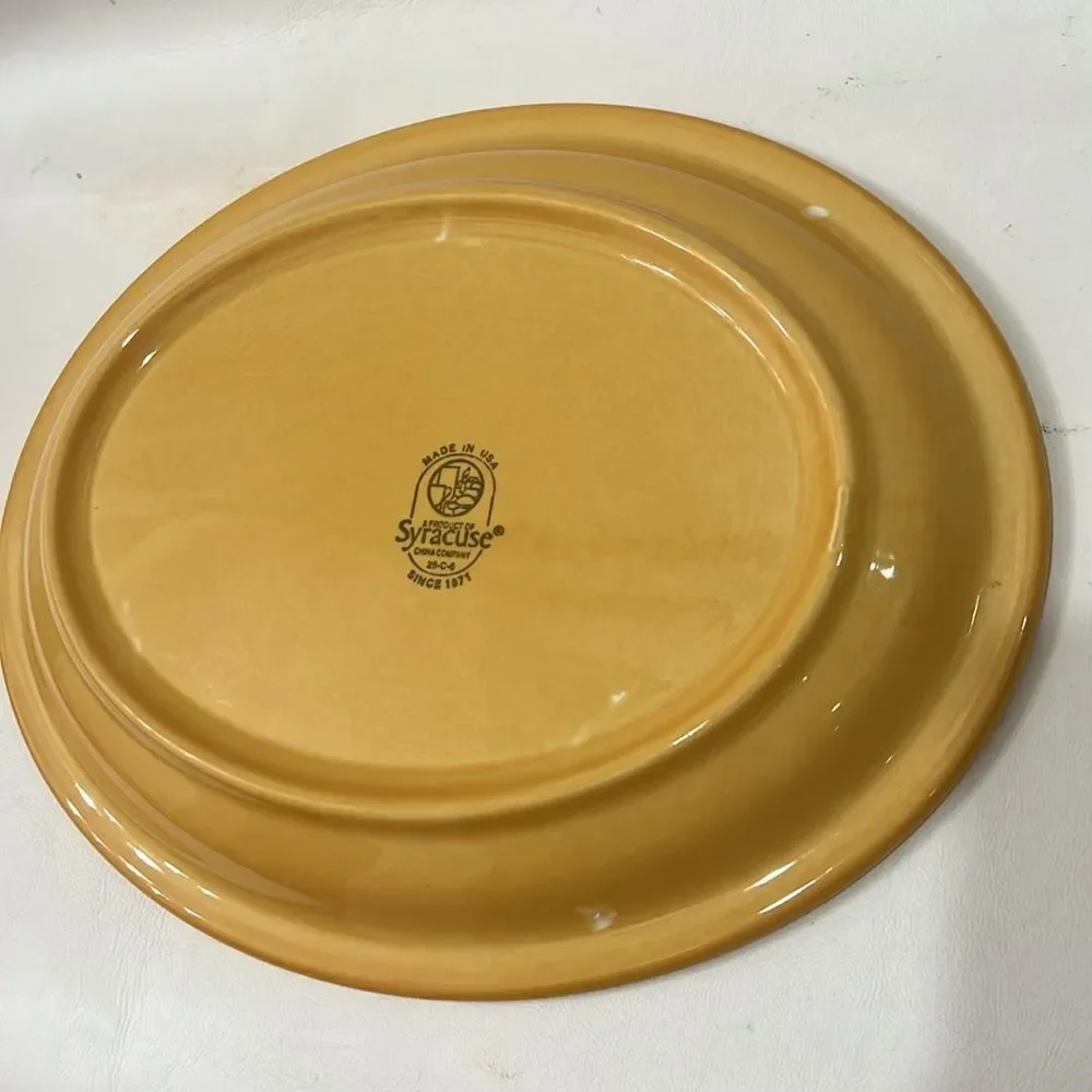 Syracuse USA Oval Plate Serving Platter Sunny Saffron Yellow Orange Heavy China